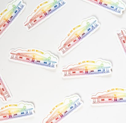 Rainbow Building Sticker