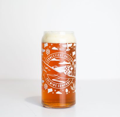 Connecticut Valley Brewing Company White Wrapped Can Glass